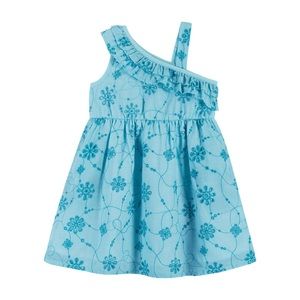 NWT Andy & Evan One Shoulder Aqua Ruffle Dress Size 3T